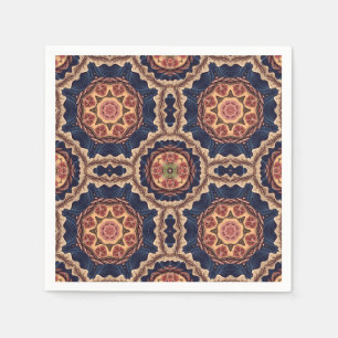 Fancy Flower and Star Shapes Pattern Napkin