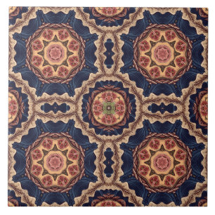 Fancy Flower and Star Shapes Pattern Tile