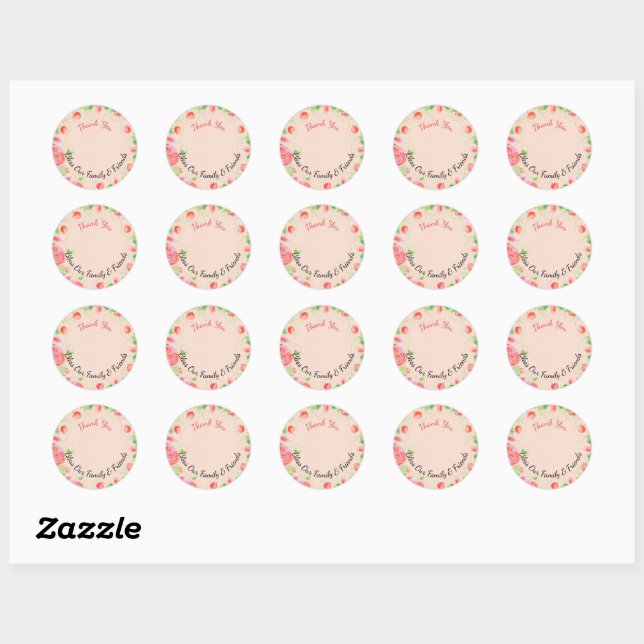 Fancy Flowered Designer Classic Round Sticker (Sheet)