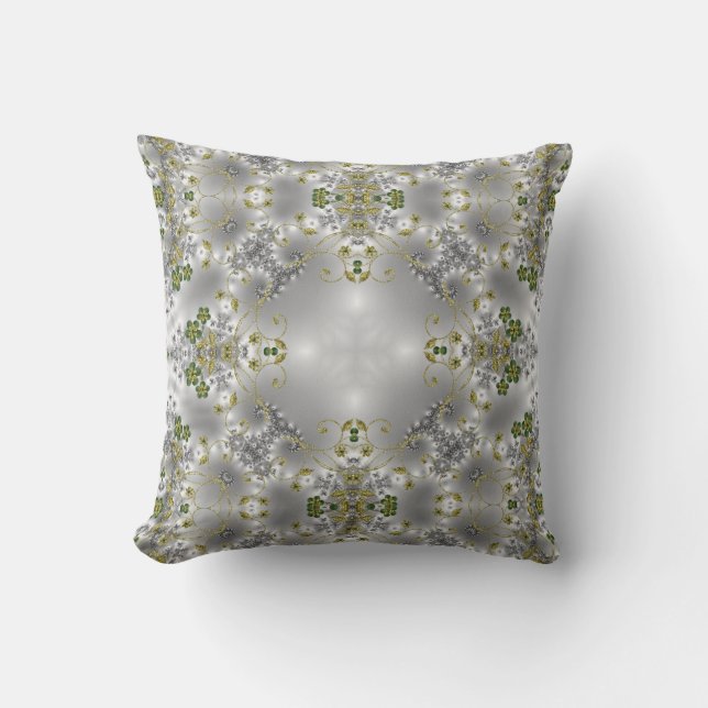 Fancy Flowers + Spiral Swirls Customisable Pillow (Front)