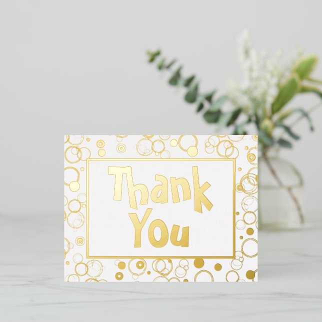 Fancy Foil Thank You For Any Occasion Postcard (Standing Front)
