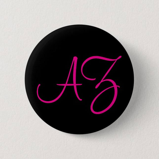 Fancy Font: Black and Fuchsia 6 Cm Round Badge (Front)
