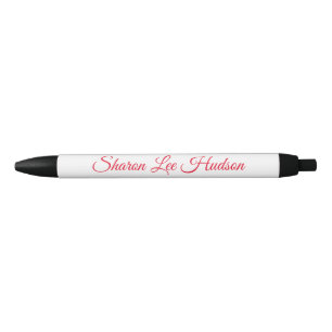 Fancy Font Black, White, & Red Black Ink Pen