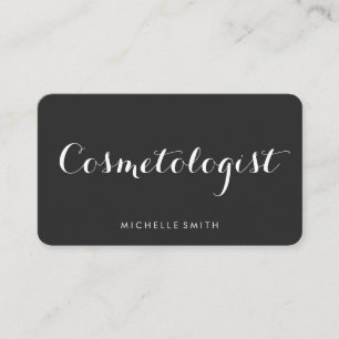 Fancy Font Minimalist Dark Grey Business Card