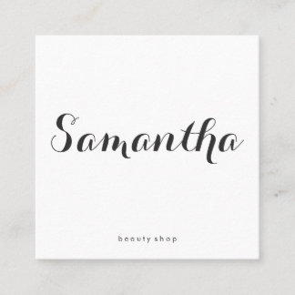 Fancy Font Minimalist Square Business Card
