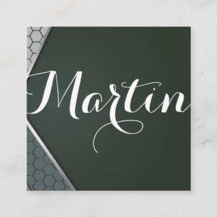 Fancy Font Monogram   Geometric Square Business Card