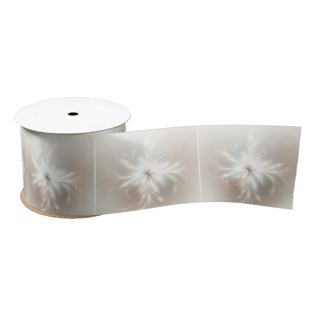 Fancy Fractal Snowflakes Satin Ribbon (Spool)