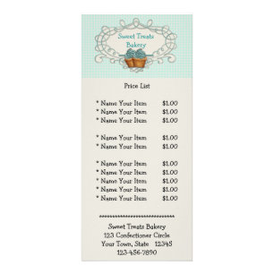 Fancy Frame Blue Cupcakes Rack Card