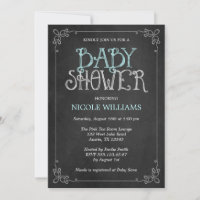 Fancy Frame Mint Vintage Chalkboard Baby Shower