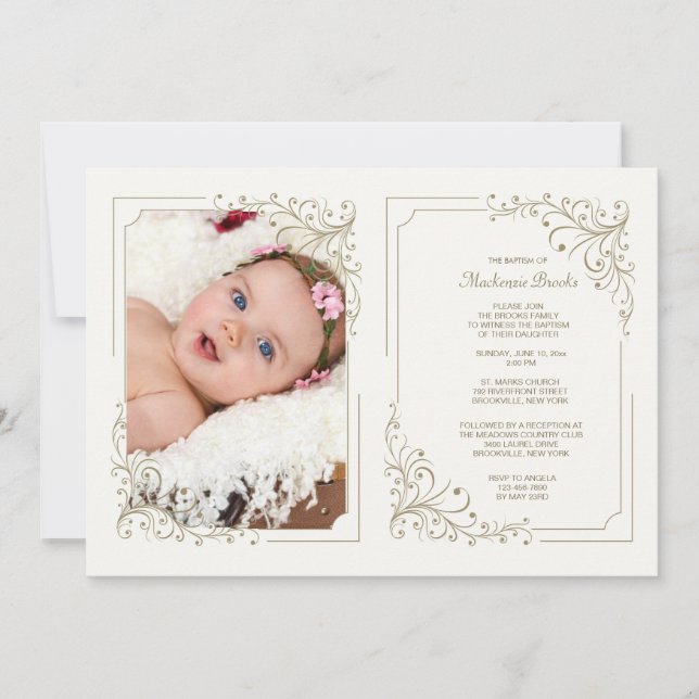 Fancy Frame Photo Invitation Double (Front)