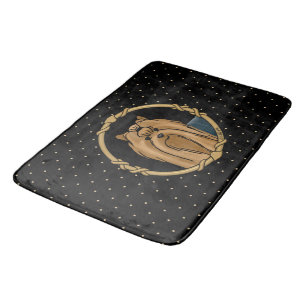 Fancy Frame Yorkshire Terrier Yorkie Portrait Cute Bath Mat