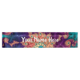 Fancy & Fun Fractals With Cool Mandala Patterns Nameplate