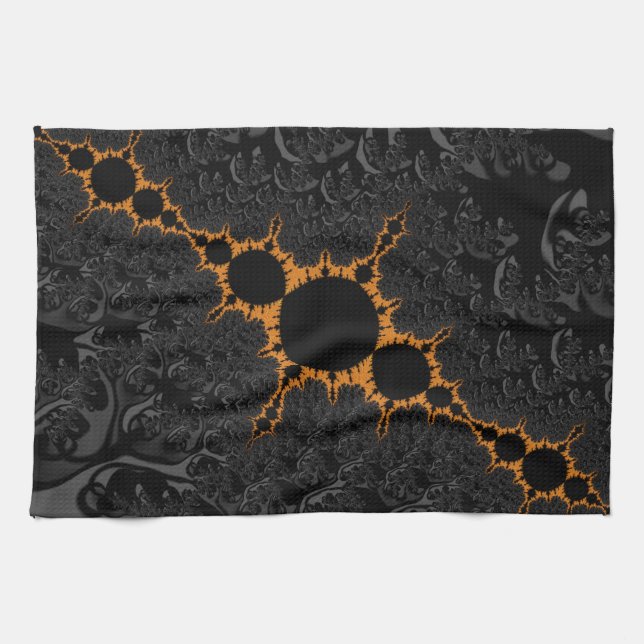 Fancy & Fun Fractals With Cool Mandala Patterns Tea Towel (Horizontal)