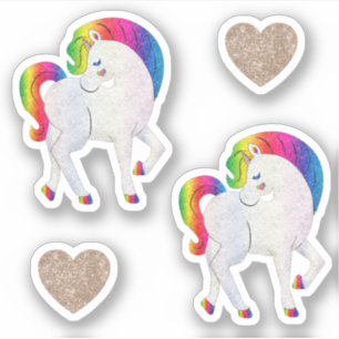 Fancy Girly Cute Fun Rainbow Unicorn Sticker