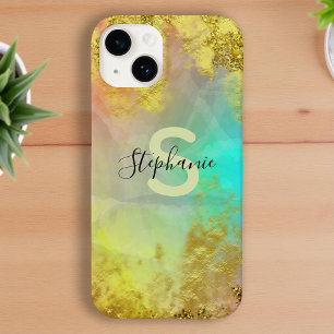 Fancy Glam Abstract Gold Metallic Foil Glitter Case-Mate iPhone 14 Case