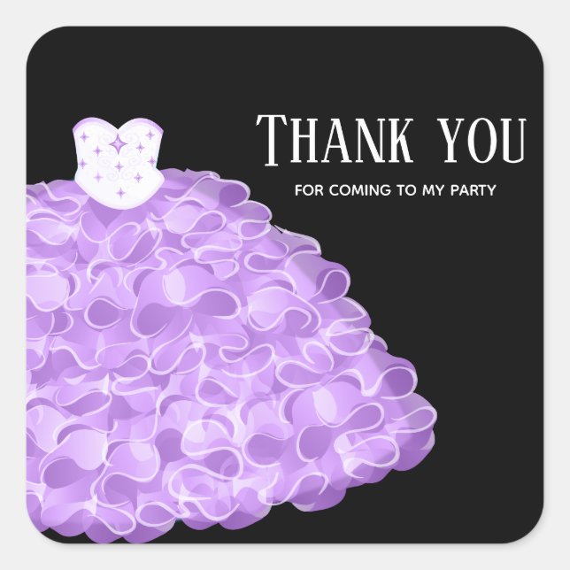 Fancy Glam Gown Dresses Square Sticker (Front)