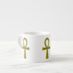 Fancy Gold Ankh Epresso Mug