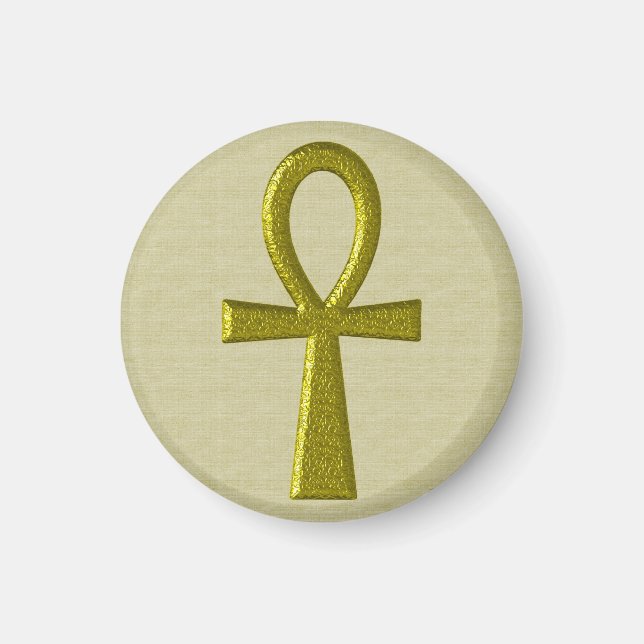 Fancy Gold Ankh Magnet (Front)