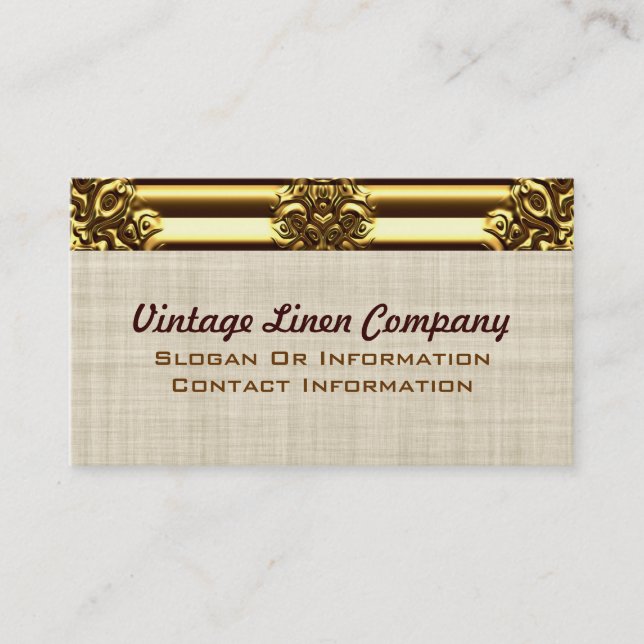 Fancy Gold Border Vintage Business Cards (Front)