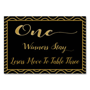 Fancy Gold Bunco Table Card #1