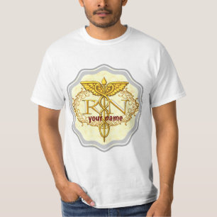 Fancy gold caduceus nurse  T-Shirt
