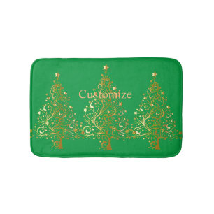 Fancy Gold Christmas Tree Thunder_Cove  Bath Mat