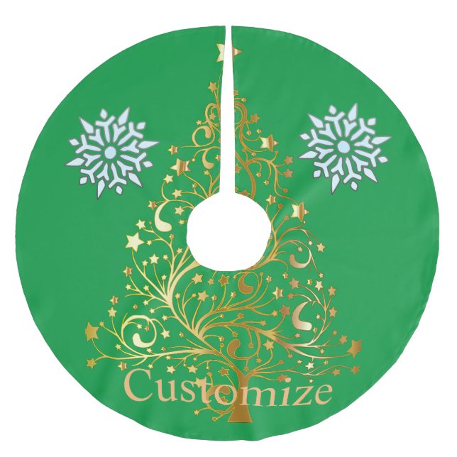 Fancy Gold Christmas Tree Thunder_Cove  Brushed Polyester Tree Skirt (Front)