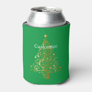 Fancy Gold Christmas Tree Thunder_Cove  Can Cooler