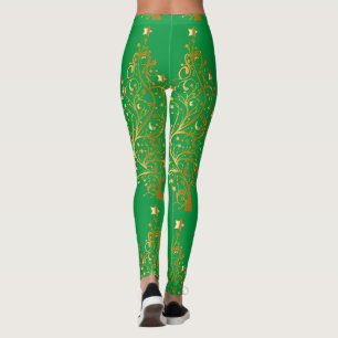 Fancy Gold Christmas Tree Thunder_Cove Leggings