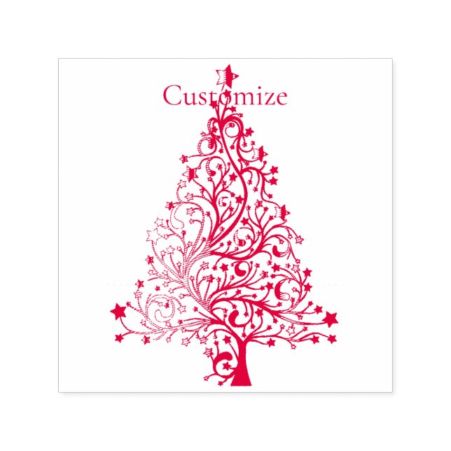 Fancy Gold Christmas Tree Thunder_Cove  Self-inking Stamp (Design)