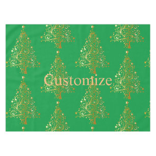 Fancy Gold Christmas Tree Thunder_Cove  Tablecloth