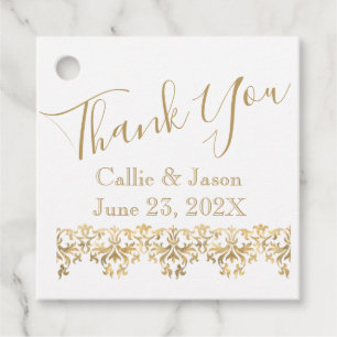 Fancy Gold Lettering Thank You  Favour Tags