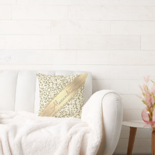 Fancy Gold Shimmery Marble  Cushion