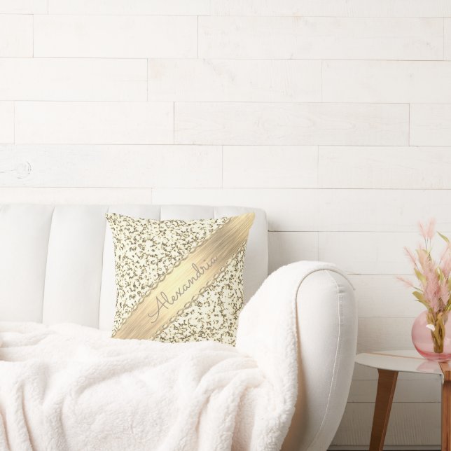 Fancy Gold Shimmery Marble  Cushion (Couch)