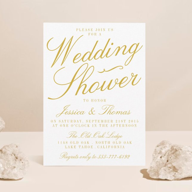 Fancy Gold & White Wedding Shower Invitations (Creator Uploaded)