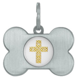 Fancy Golden Cross Pet Tag