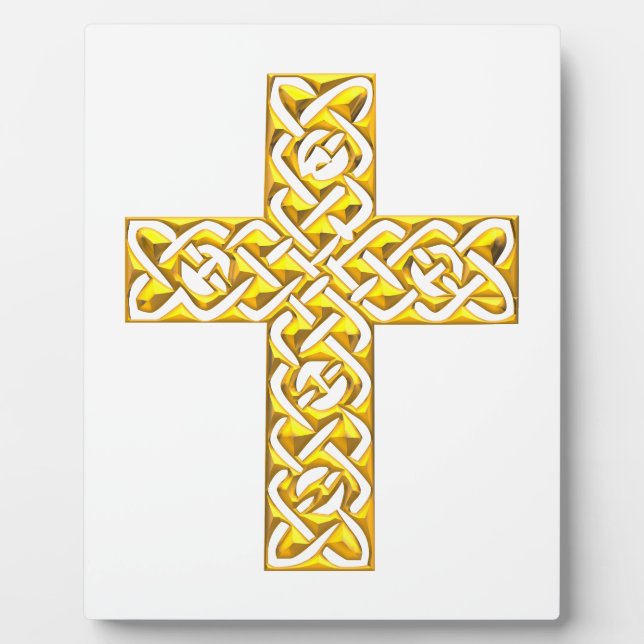 Fancy Golden Cross Plaque (Front)