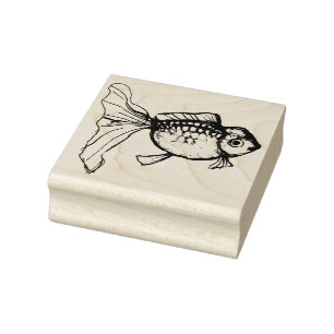 Fancy Goldfish Rubber Stamp