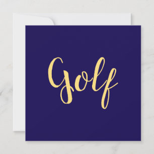 Fancy GOLF Script On Bold Modern Elegant Black Announcement