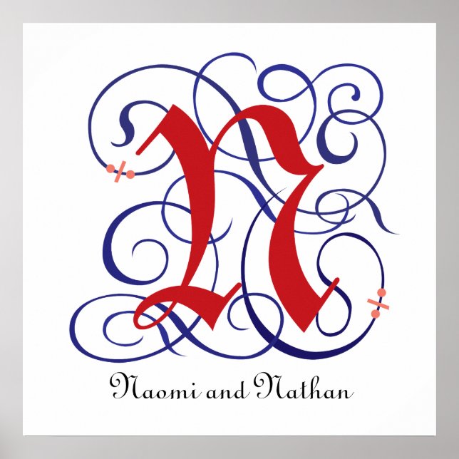 Fancy Gothic Caps Letter N, 300dpi PNG Poster (Front)