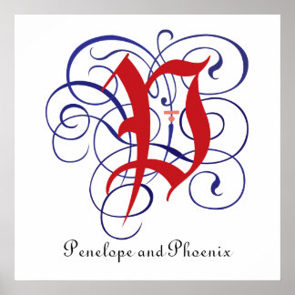 Fancy Gothic Caps Letter P, 300dpi PNG Poster