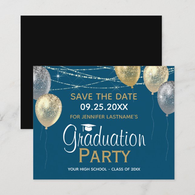 Fancy Graduation Party Save the Date Invitation (Front/Back)
