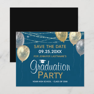 Fancy Graduation Party Save the Date Invitation