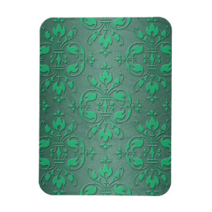 Fancy Green Two Tone Damask Magnet