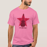Fancy Guitar Star Swirls Men's Tee, Pink