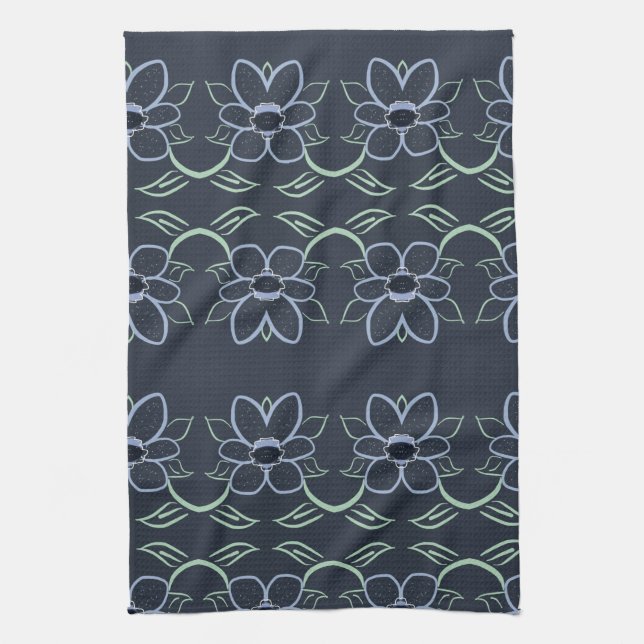 Fancy Hand Towel With Navy Blue (Vertical)