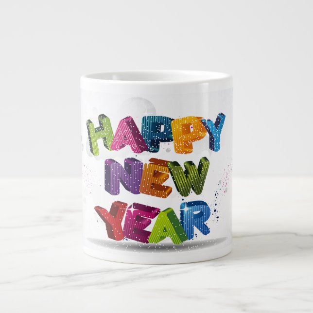 Fancy Happy New Year Text Speciality Mug (Front)