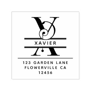 Fancy Head Letter - X - Return Address Monogram Self-inking Stamp