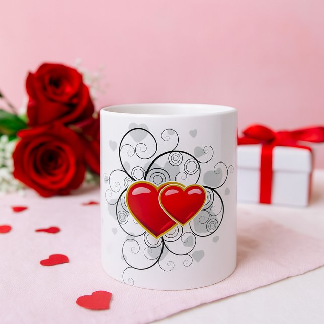 Fancy Heart Red Love Coffee Mug (Creator Uploaded)