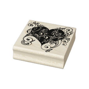 Fancy Heart Rubber Stamp